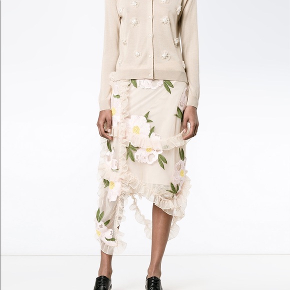 Simone Rocha Embroidered Peony Skirt - Picture 7 of 8